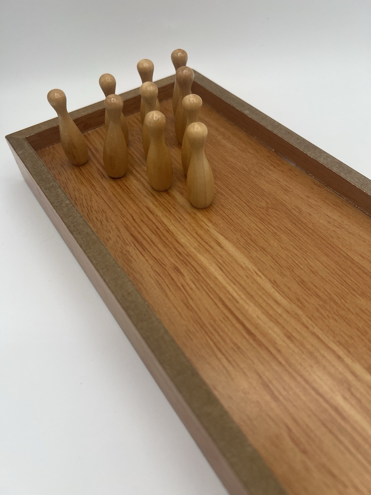 Mini Bowling Family Game Set Easy Pin Reset In Box – Desktop – Travel Size