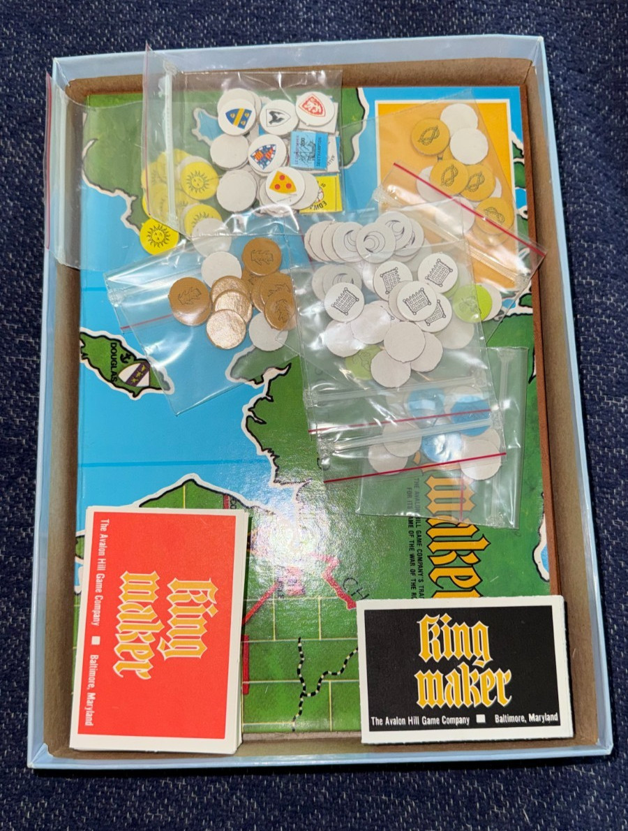 Complete Kingmaker Board Game Avalon Hill 2nd Edition War of the Roses Variants