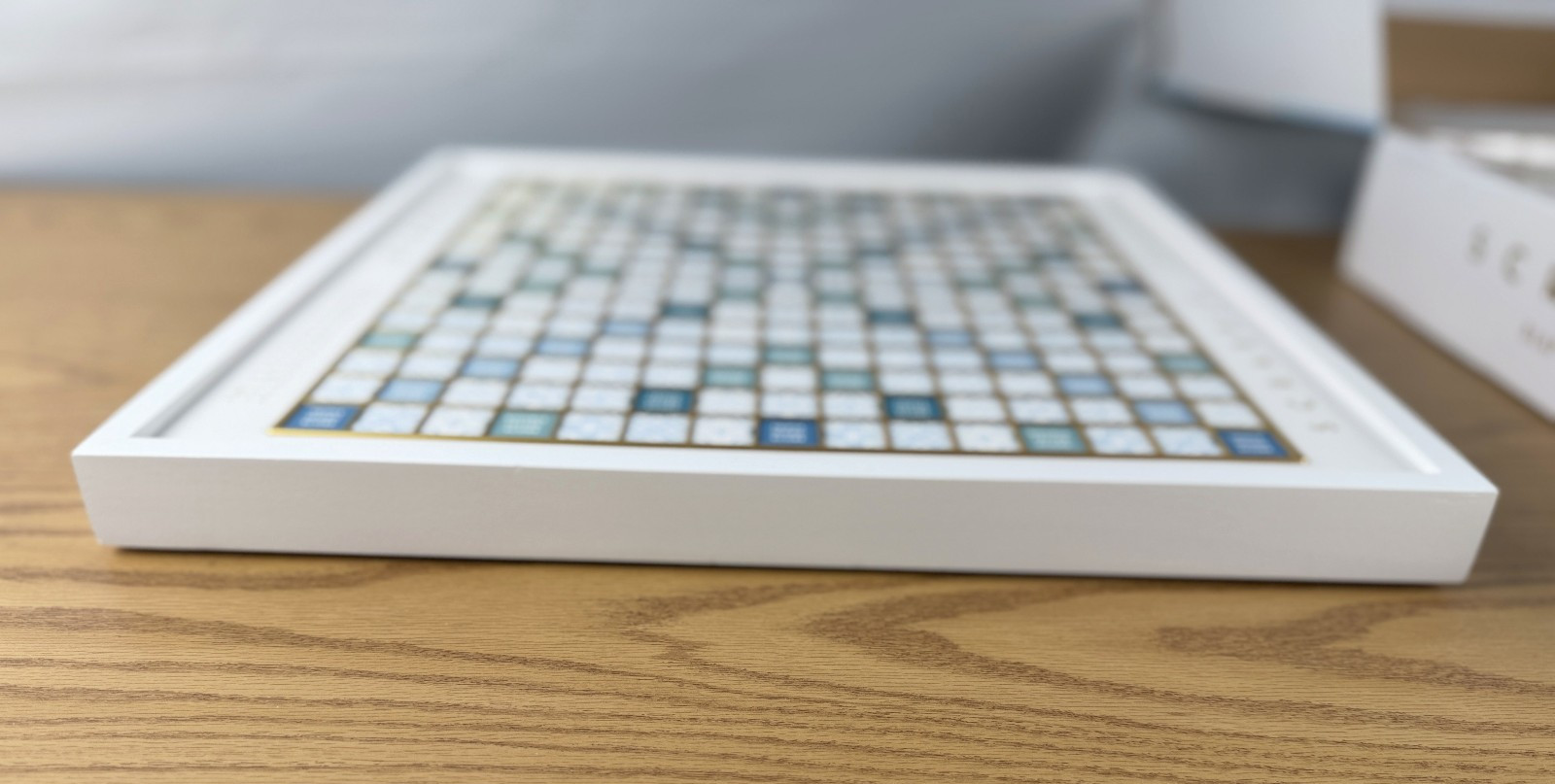 Scrabble Bianco Edition WS Game Rotating Wooden Game Board OPEN BOX