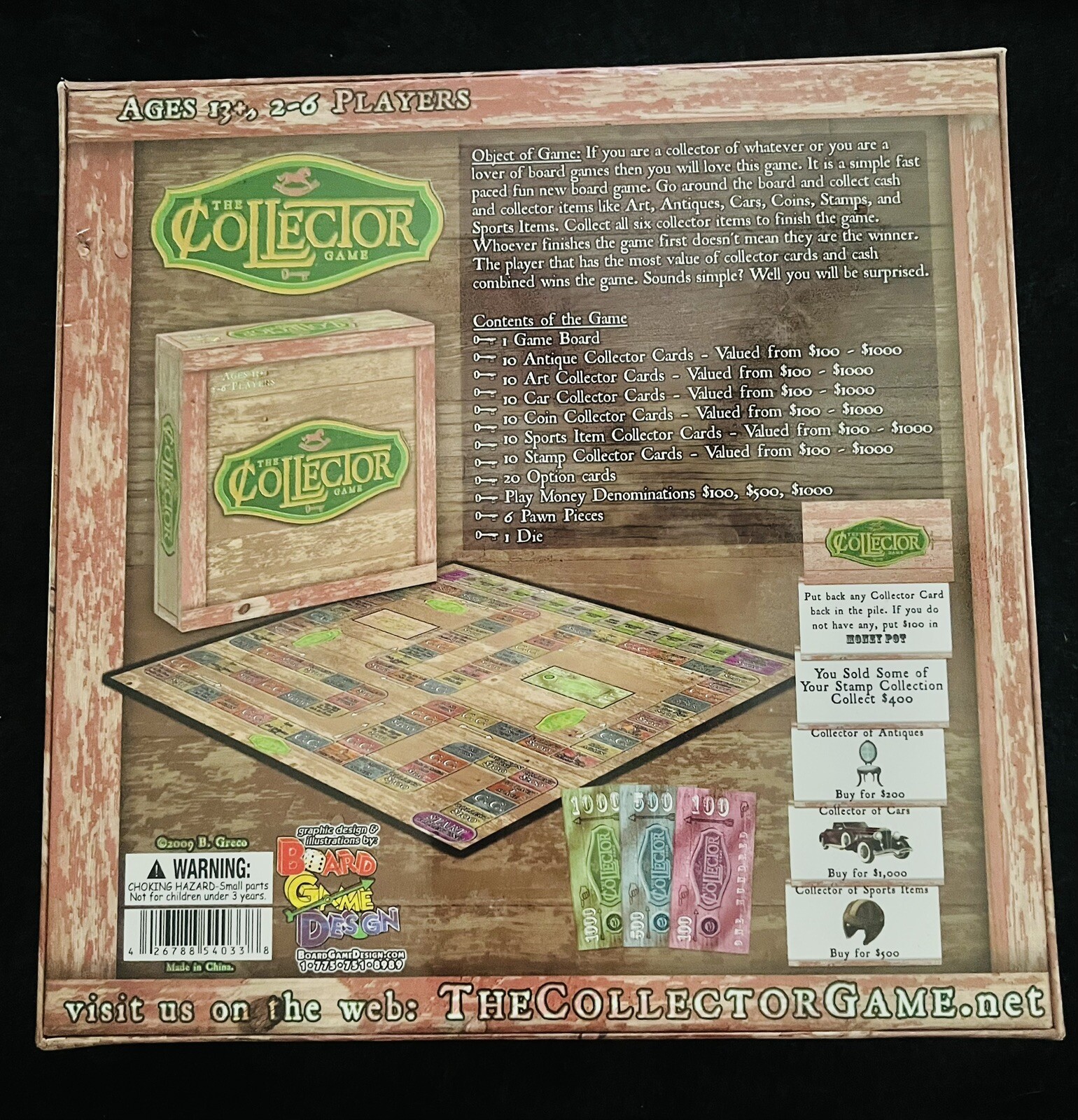 SEALED ⭐️ NEW ⭐️ THE COLLECTOR GAME 2009 by BoardGameDesign – Boxed Game