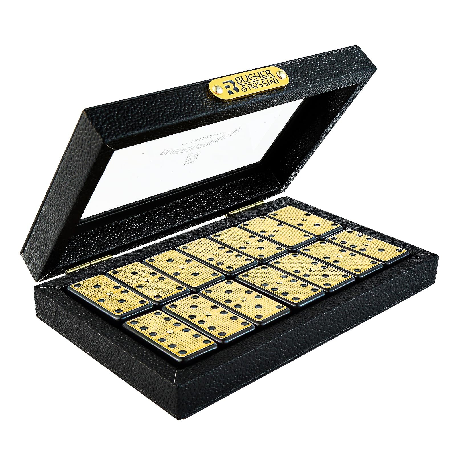 Bucher&Rossini Metal Surface Dominoes Set Double 6 for Adults and Kids – Clas…