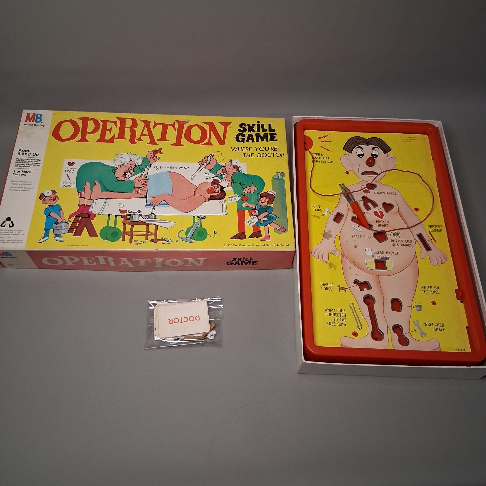 Vintage 1965 Milton Bradley Opperation Game Rare Smoking Doctor AS IS Parts
