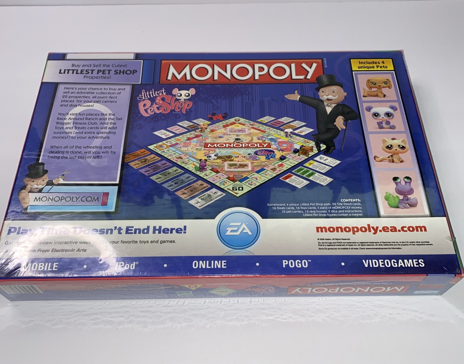 NEW Littlest Pet Shop Monopoly Board Game 2008 LPS 4 Rare Pets *SEALED Dachshund