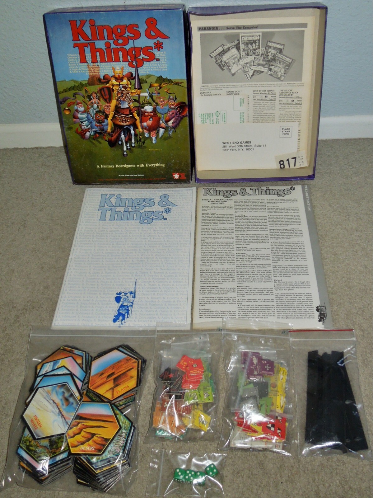 1986 West End Games/Games Workshop Kings & Things Fantasy War Game 100% Complete