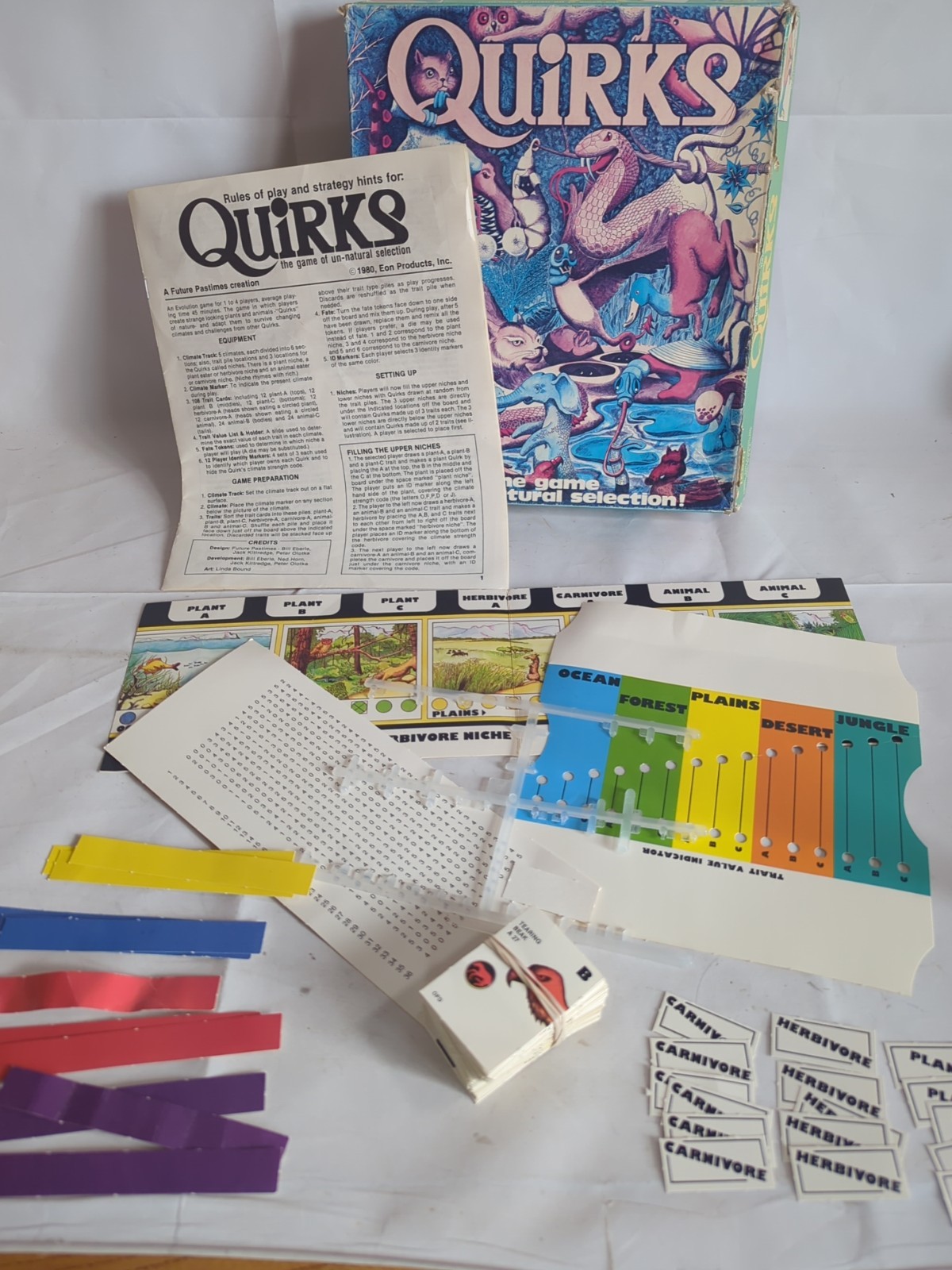 Vintage 1980 Eon Boardgame Quirks The Game of Un-Natural Selection 99% Complete