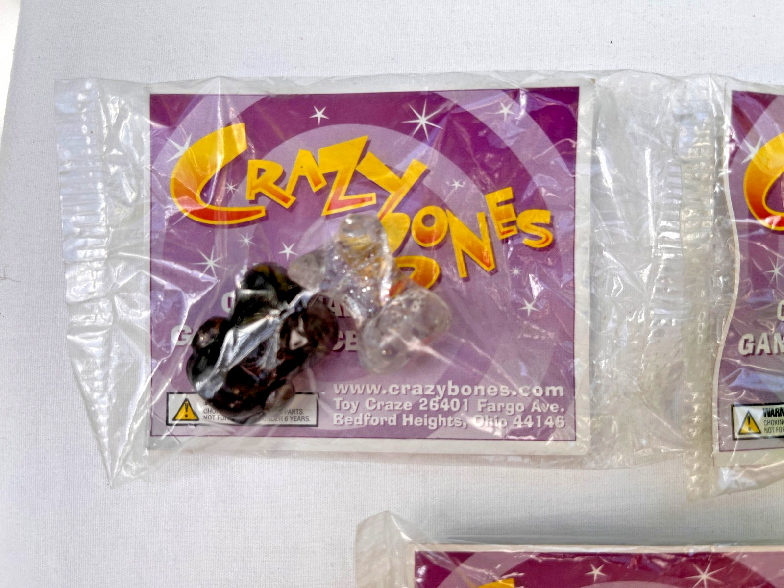 3 Vintage Sealed Original Gogos Crazy Bones Packs /2 Game Pieces Each NEW