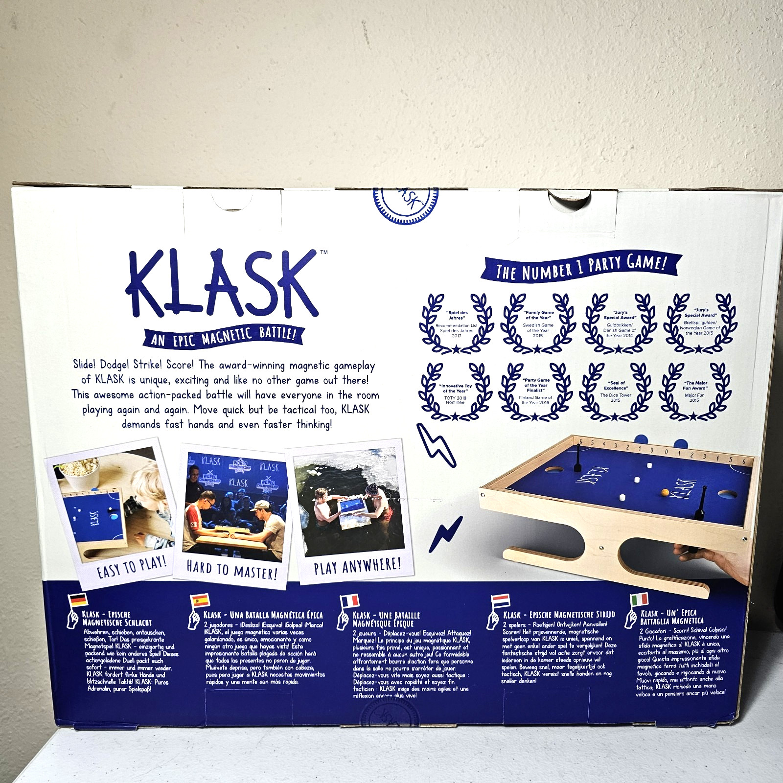 NEW Klask Tabletop Board Game Magnetic Foosball Hockey Battle Denmark Ages 8+