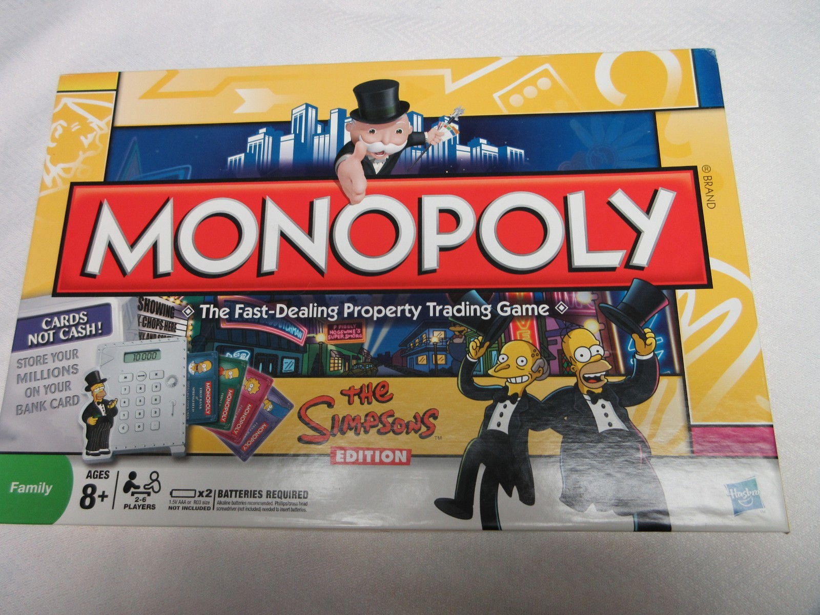 Monopoly The Simpsons Edition Board Game Electronic Cash 2009, COMPLETE Used