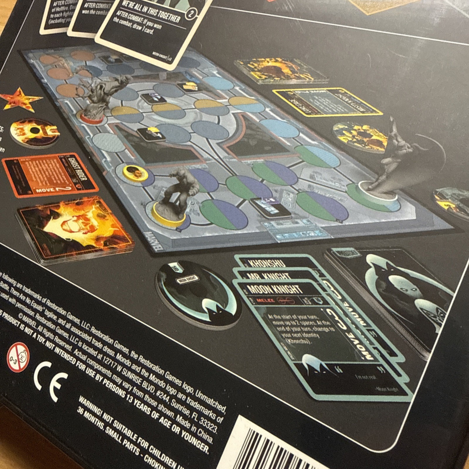 Unmatched Marvel Redemption Row Board Game Moon knight Ghost Rider & Luke Cage