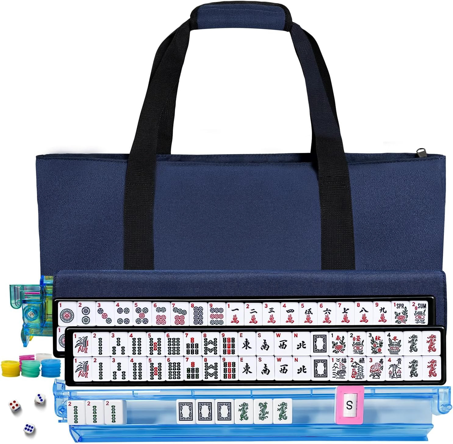 American Mahjong Tile Set, American Mahjong Set Complete with Bag, 166 White Til