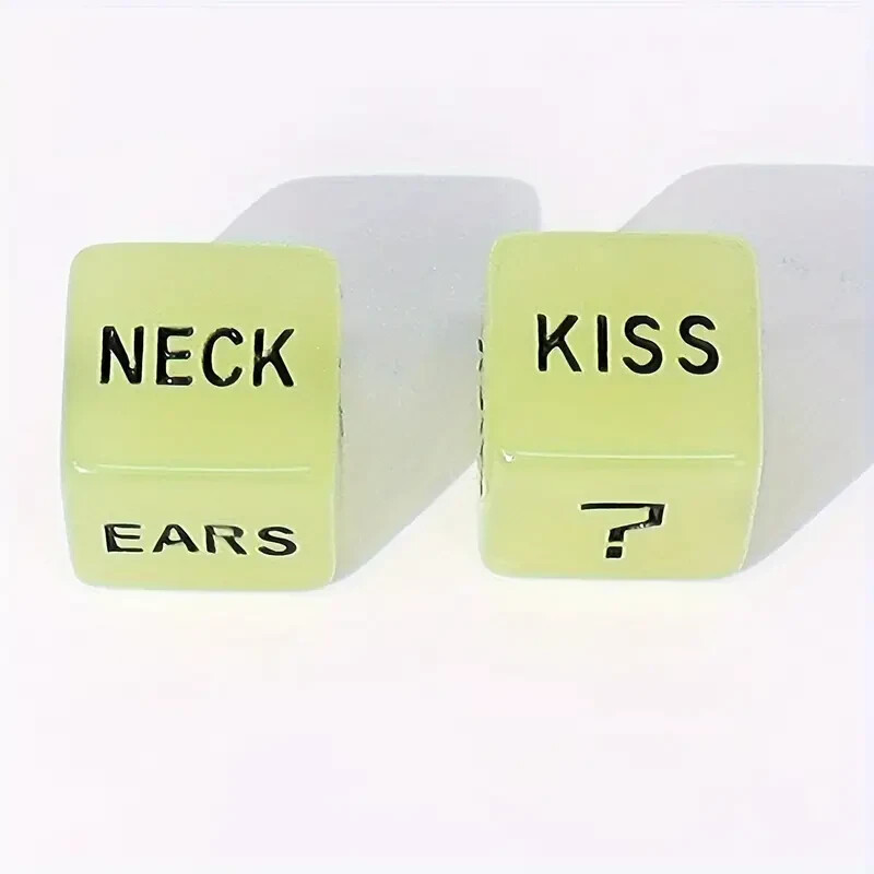 2pcs Glow In The Dark Sexy Dice For Couple, Intimate Anniversary, Valentines Day