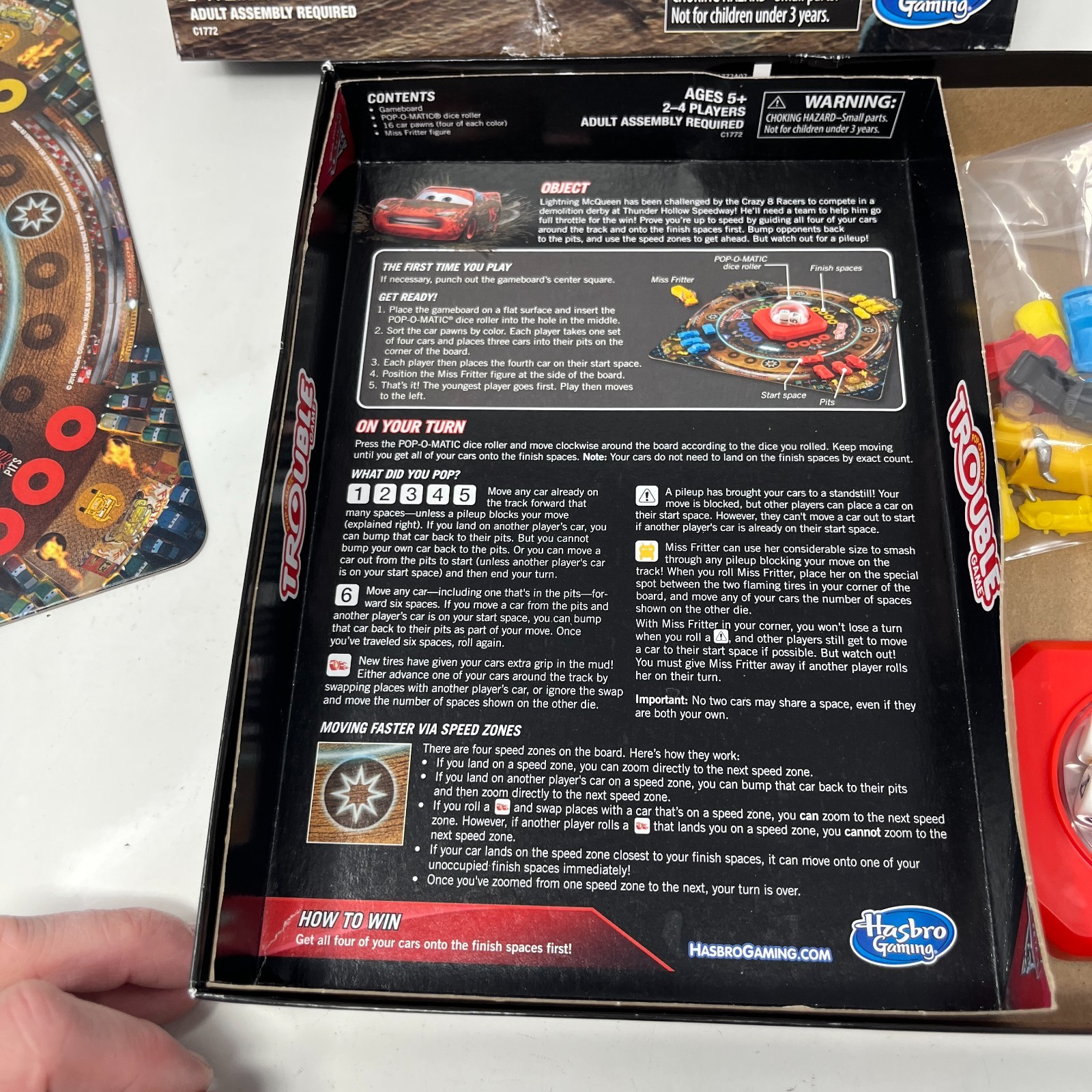 Disney Pixar Cars 3 Trouble Board Game – Hasbro Gaming 2016 Pop-O-Matic