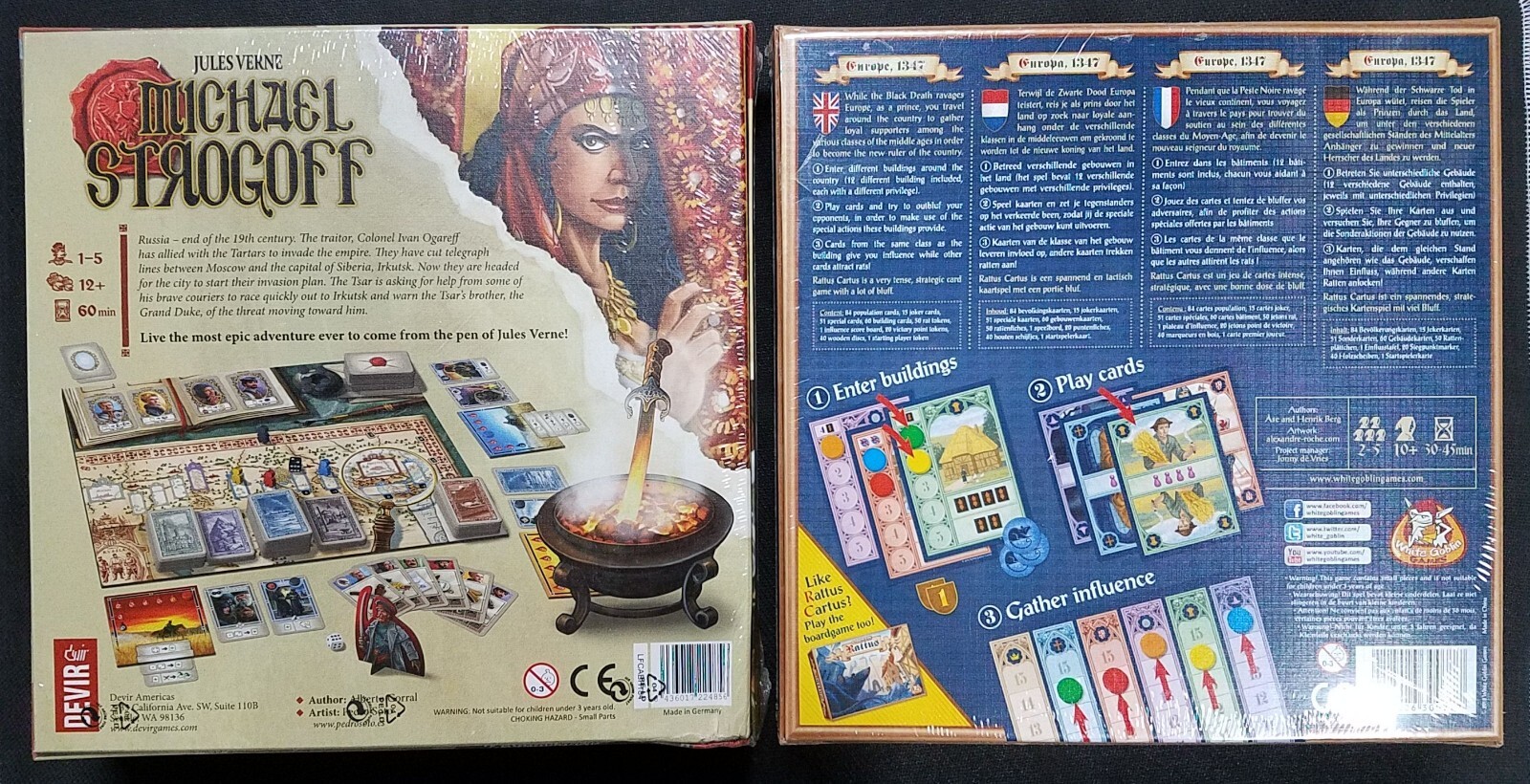 LOT of TWO (2) – Michael Strogoff – Rattus Cartus – Board Game – BRAND NEW