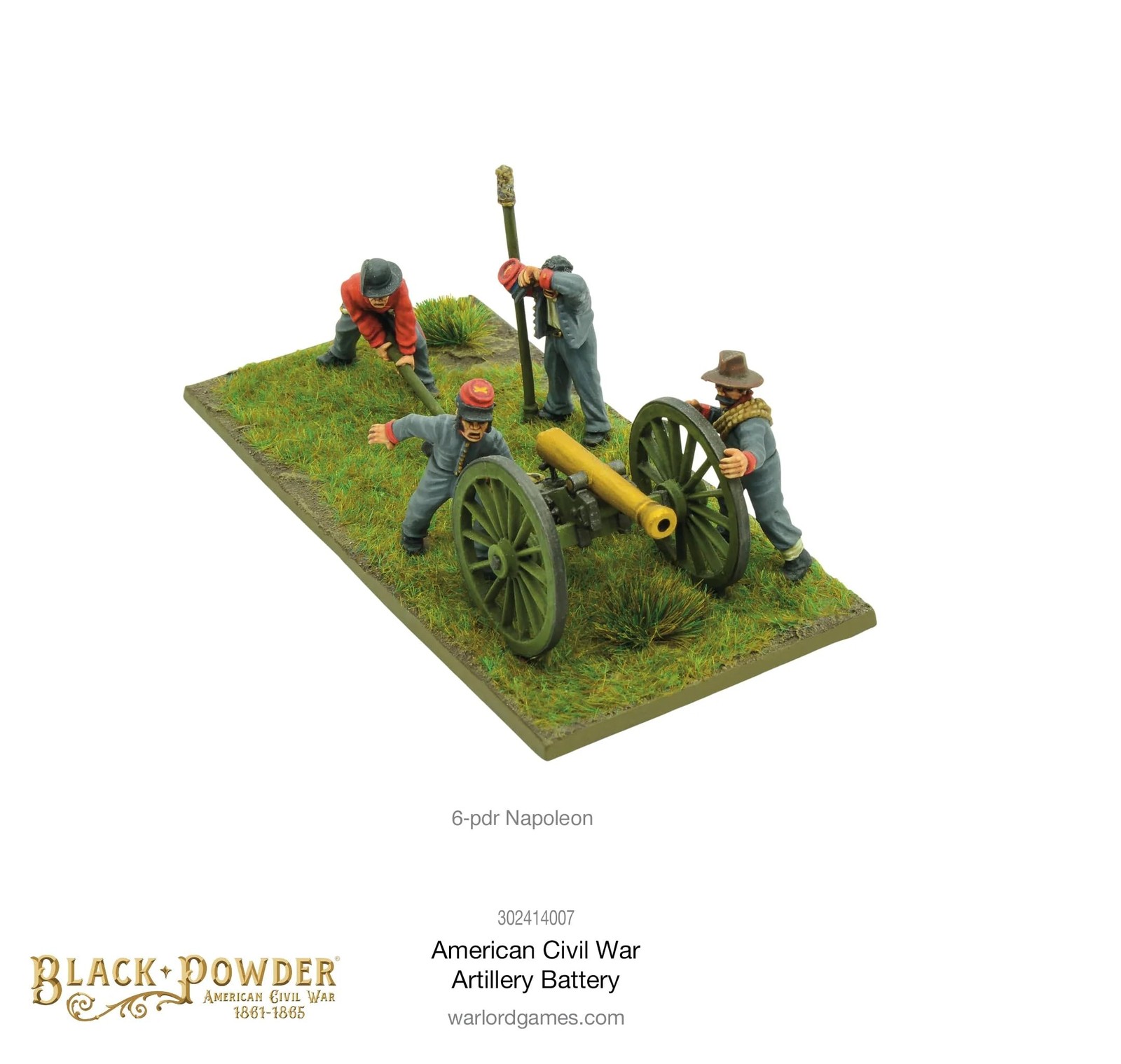 Black American Civil War: Artillery Battery Figures 1:56 Military Table Top W…