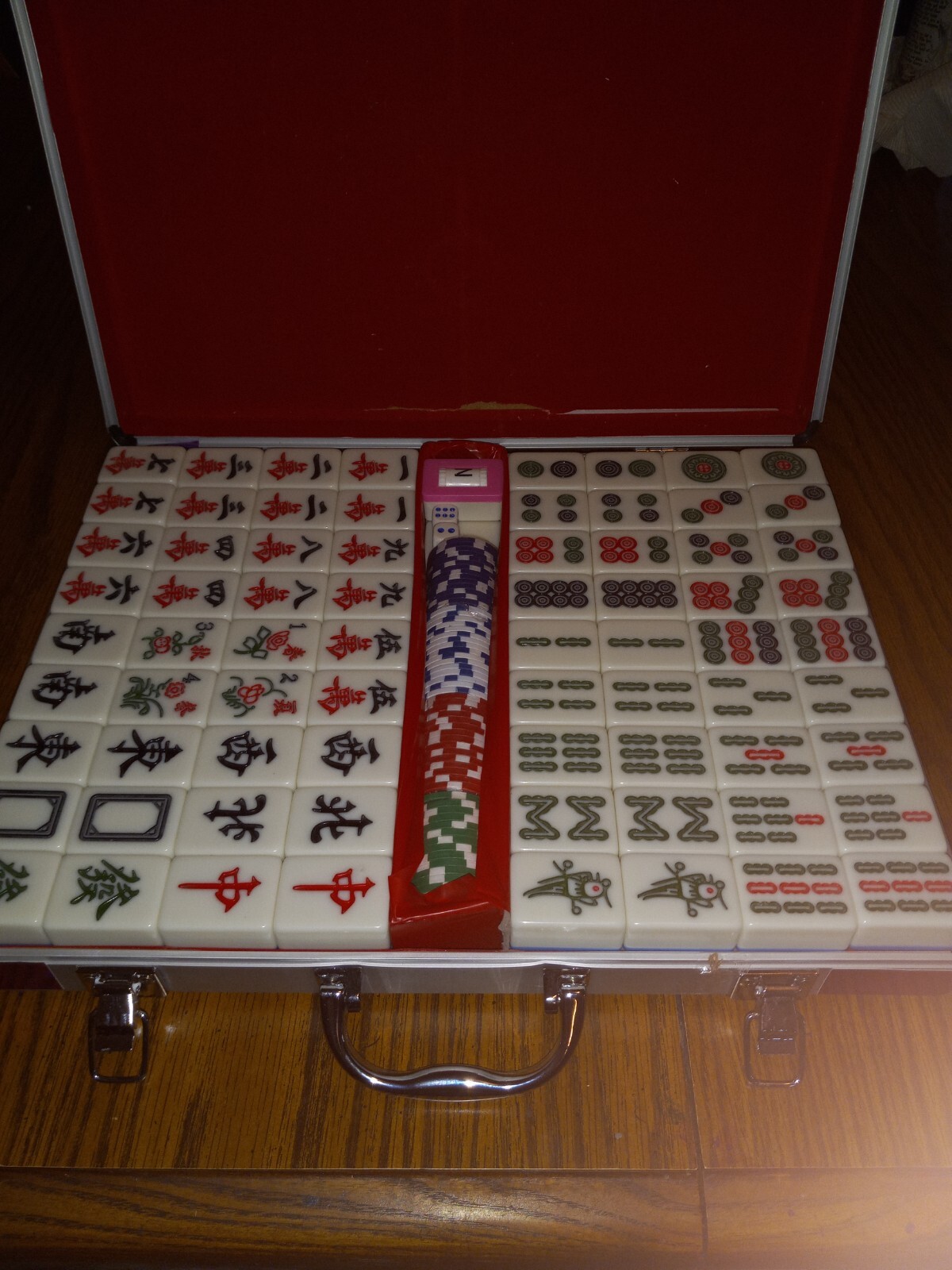 Chinese Mahjong Set X-Large 144 Numbered 1.5″ Tiles Majiang Mah-Jongg in Case