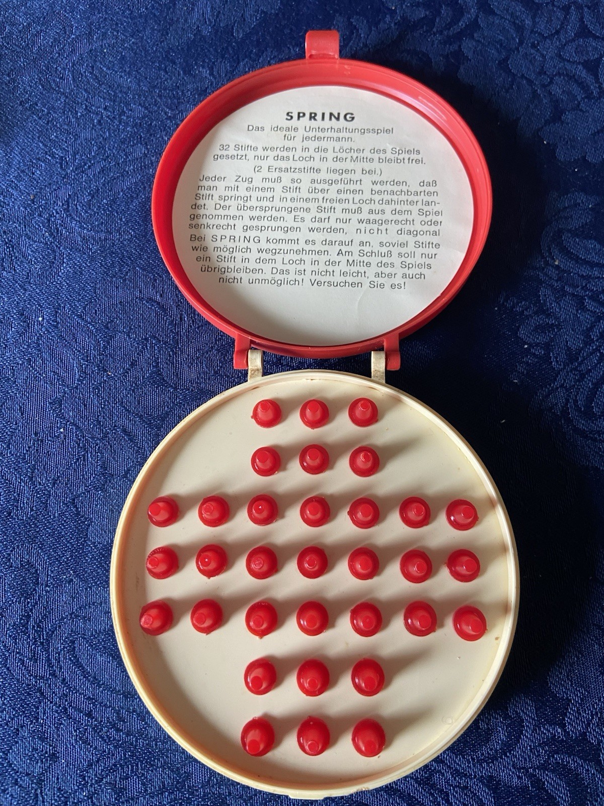 Vintage SPRING Solitaire PEG GAME Schmidt Spiele German Travel Edition FREE S/H