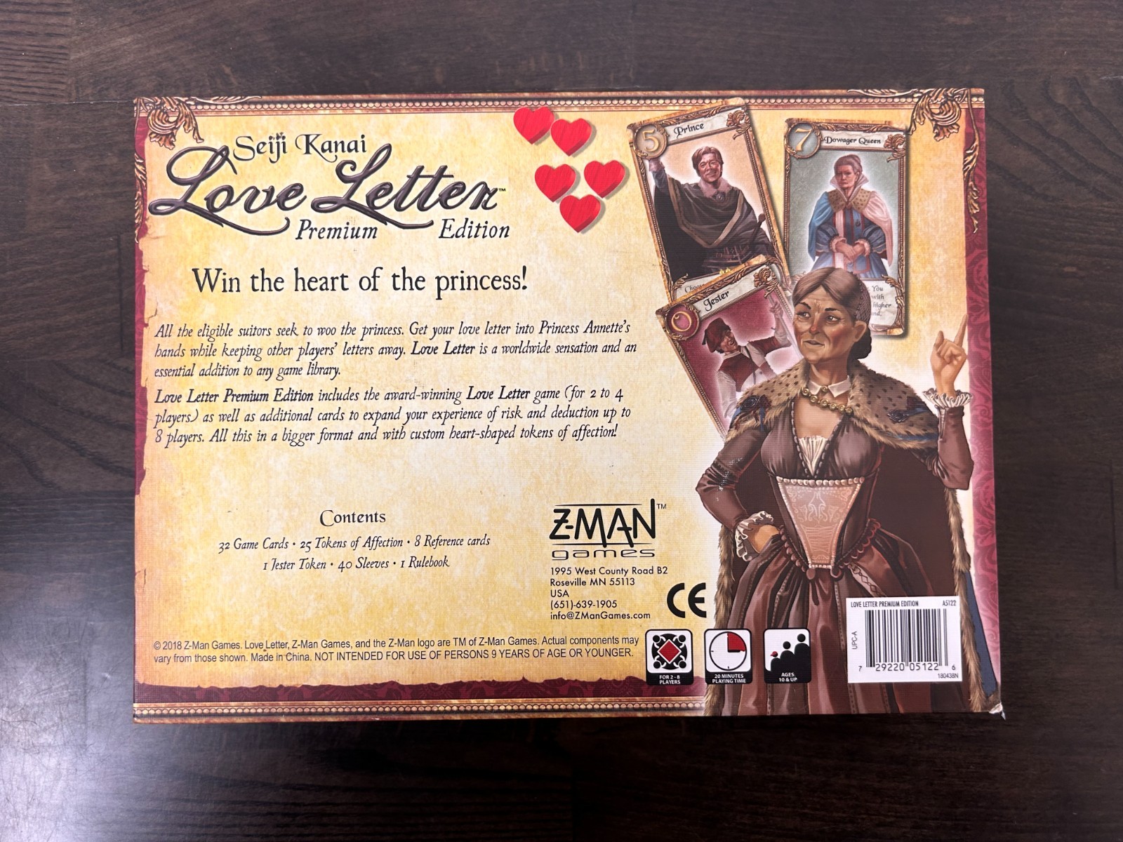 Z-Man Games – Love Letter Premium Edition Board Game – COMPLETE! ART SLEEVES!