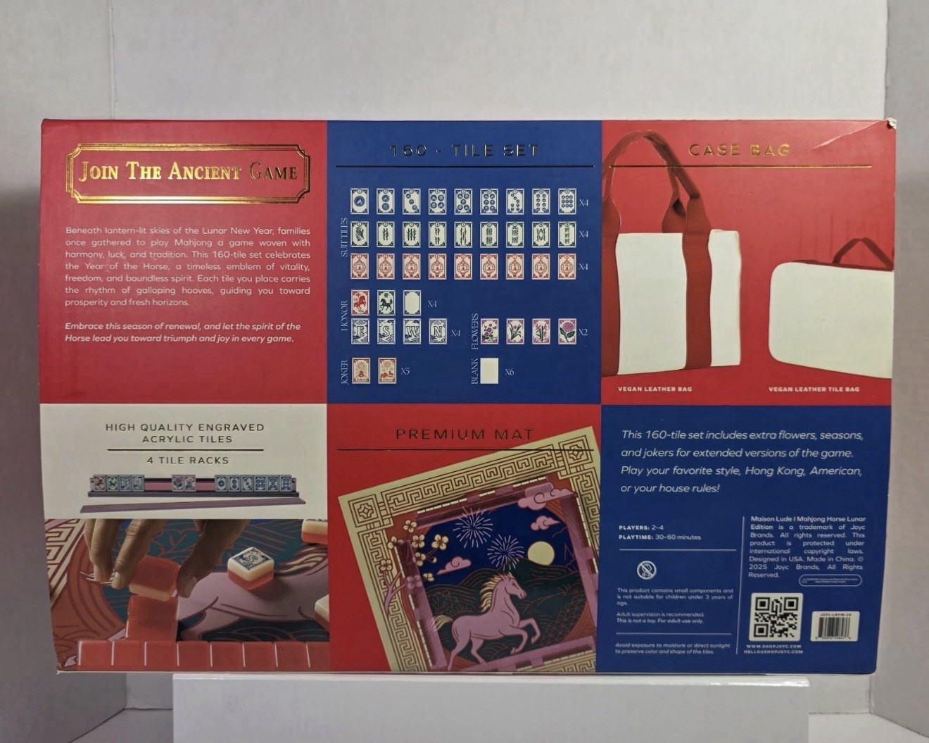Maison Lude MAHJONG HORSE LUNAR YEAR EDITION – Carry Bag – 160 Tile Set -NIB