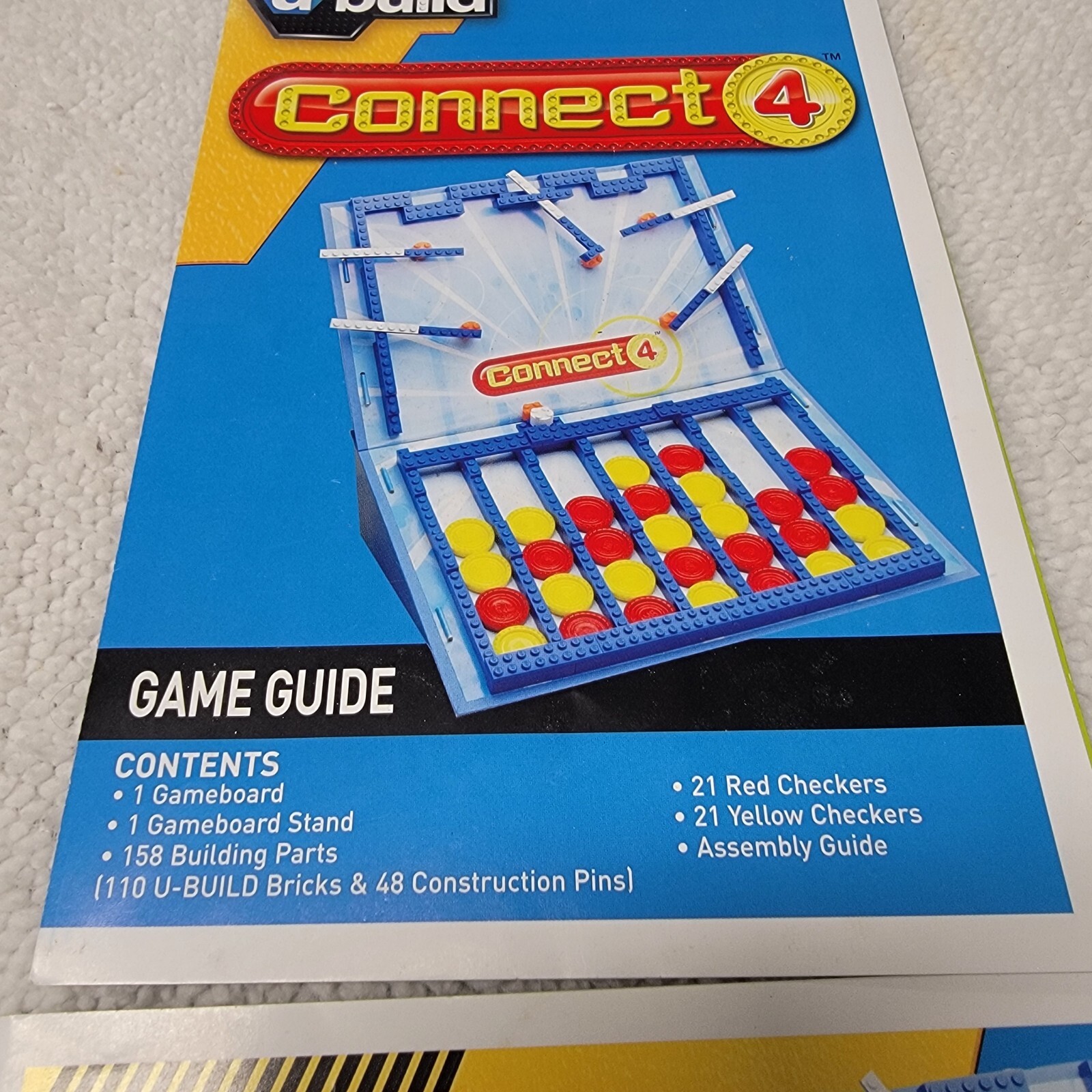Connect 4 Checkers U Build System Strategy Game Bricks Block Bumpers 2010