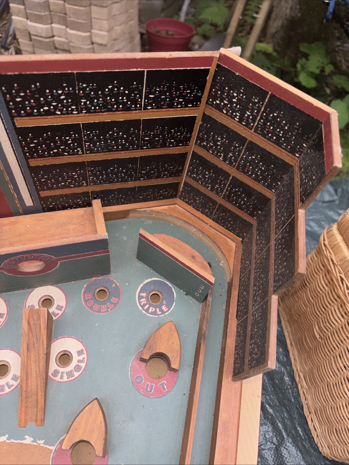 Old Century Wooden Baseball Pinball Style Game LARGE 2003 See Description