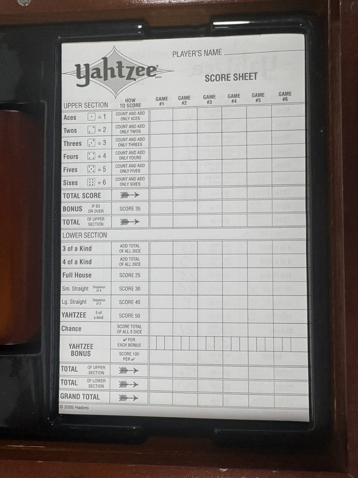Yahtzee Game Vintage Collection Bookshelf Edition Wooden Box Complete Free Ship