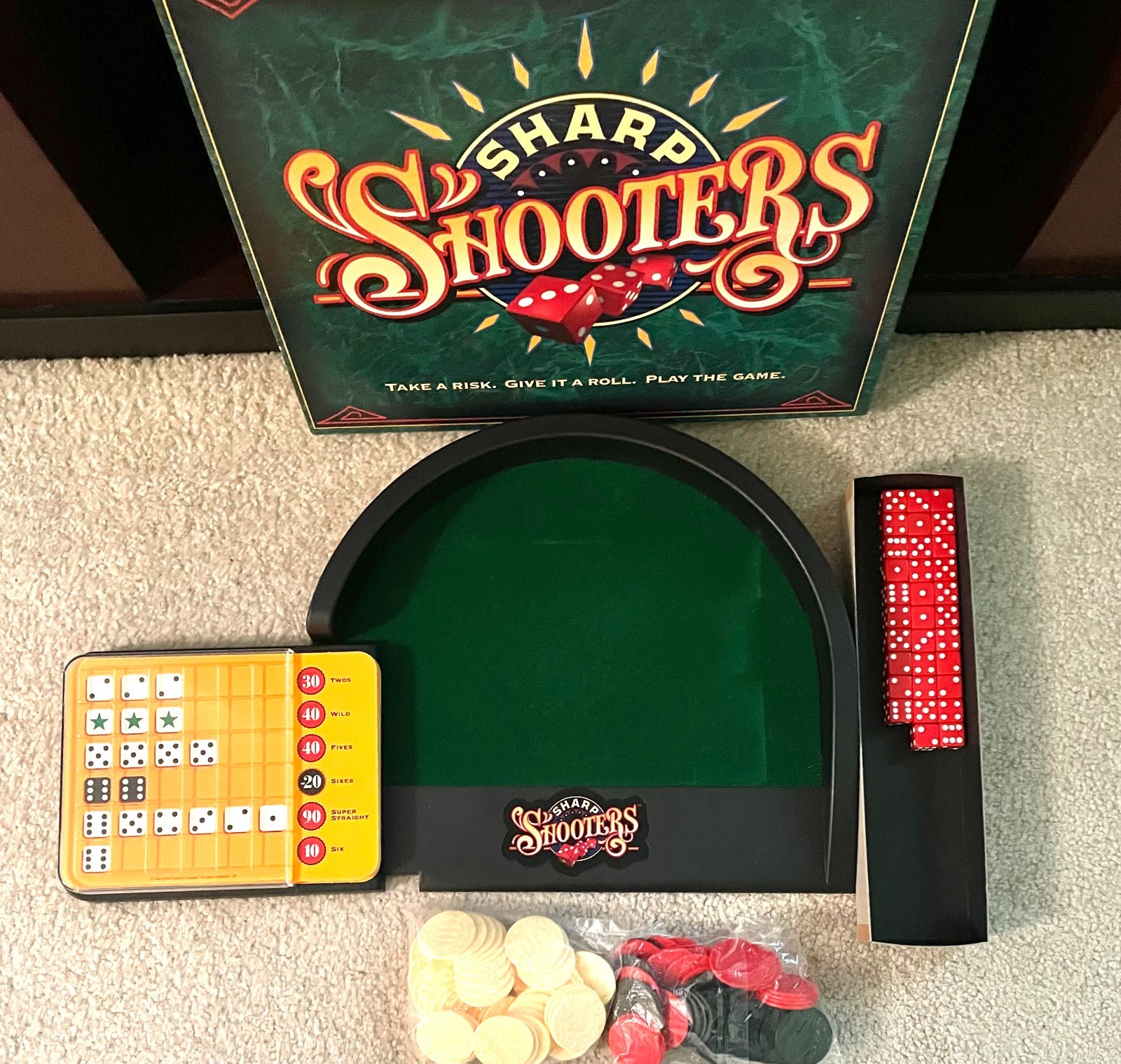 Sharp Shooters Dice Betting Board Game Milton Bradley Vintage 1994 100% Complete