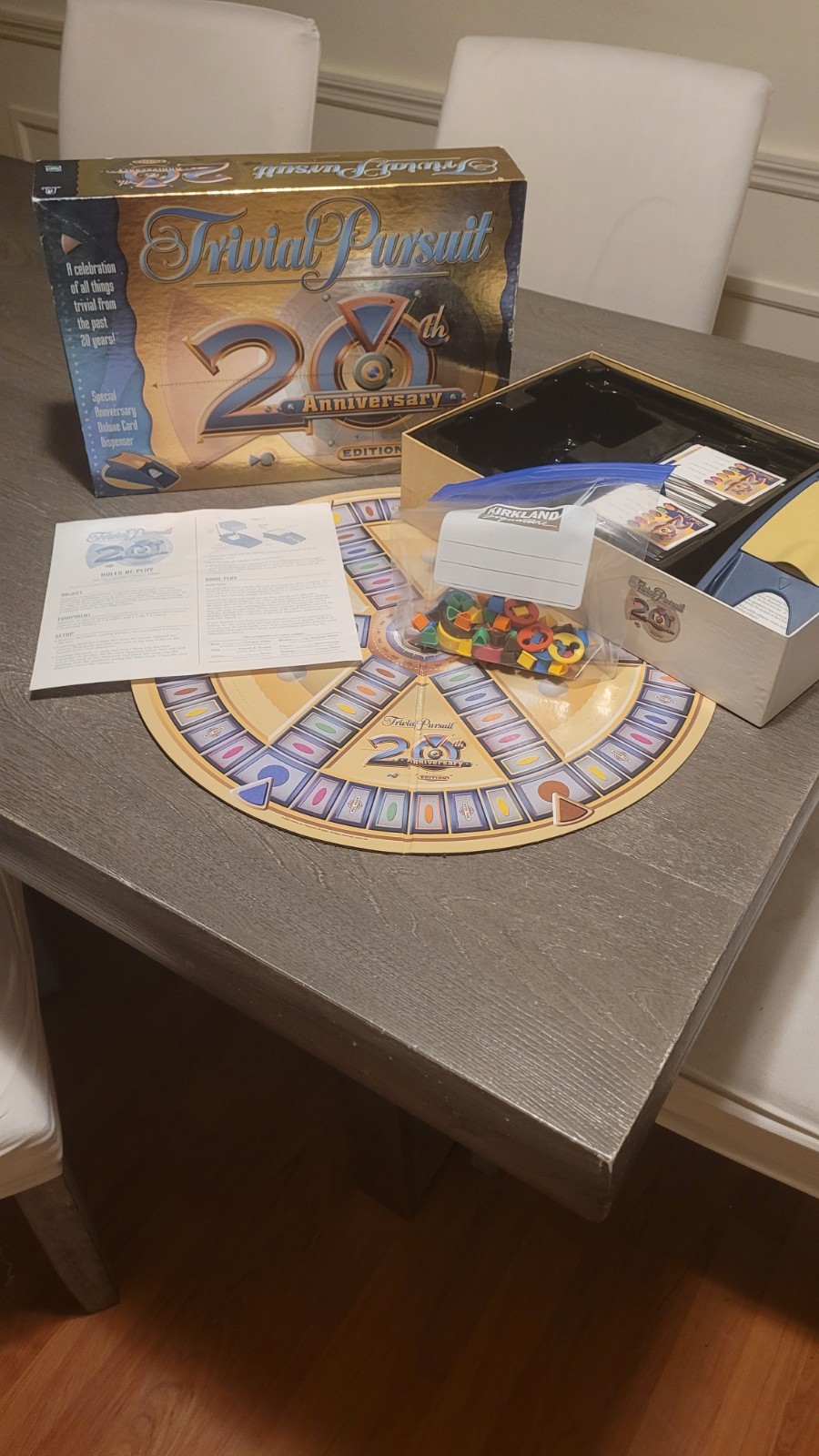 Vintage Trivial Pursuit 20th Anniversary Edition Hasbro Board Game 2002 Complete