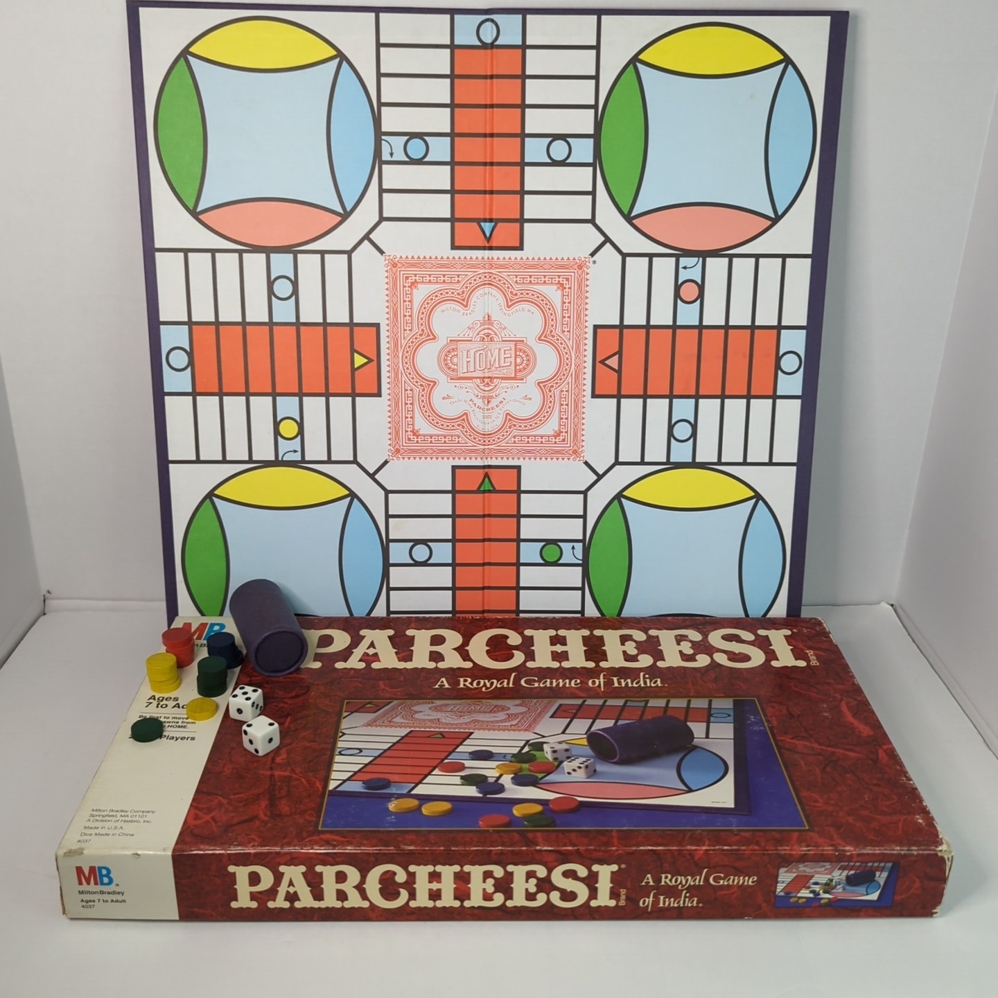Vintage Parcheesi Board Game 1989 Milton Bradley + Extra Wooden Game Pieces
