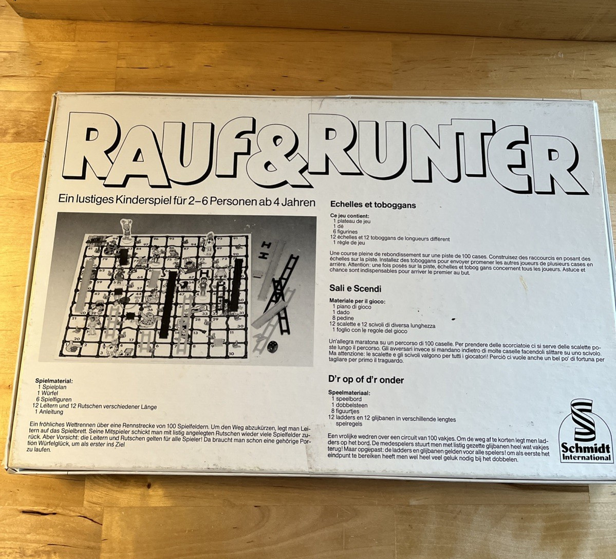 Schmidt Spiele Rauf & Runter 80′ Vintage- Shoots and Ladders Game- not complete