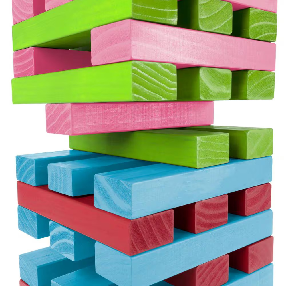 Nontraditional Giant Wooden Rainbow Blocks Tower Stacking Game