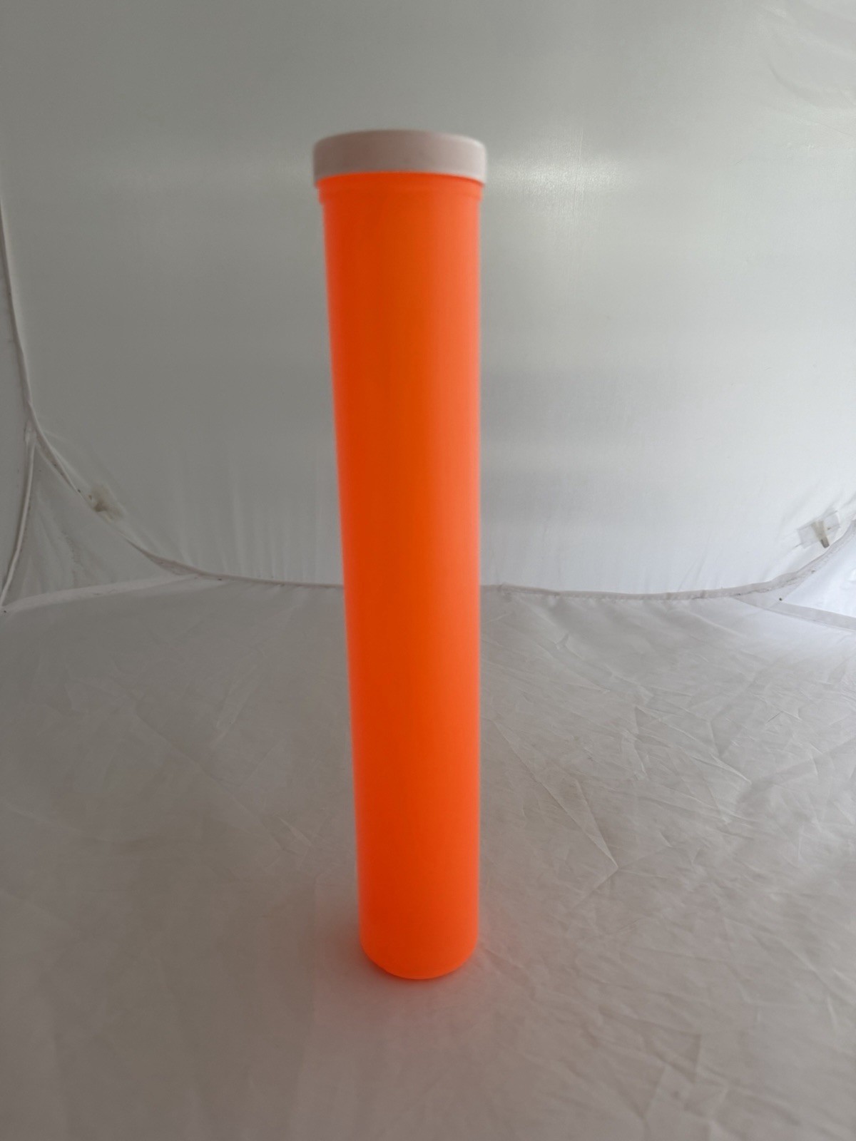 Vintage 12” Pink Pog Tube with Screw on Lid Holds Approx 200 Pogs Orange New