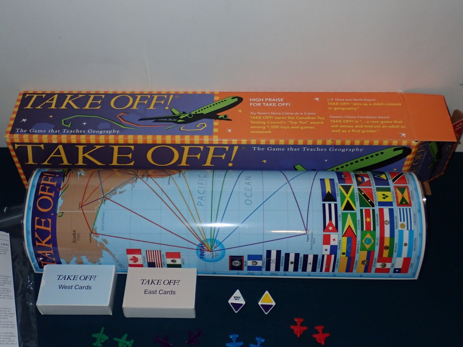 Take Off Geography Board Game 15th Anniversary Edition Complete