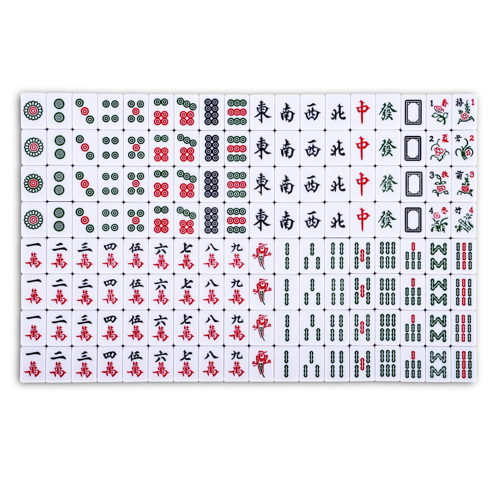 Chinese Mahjong Game Set – 146 Medium Size Tiles 1.3inch with Instructions – Pro