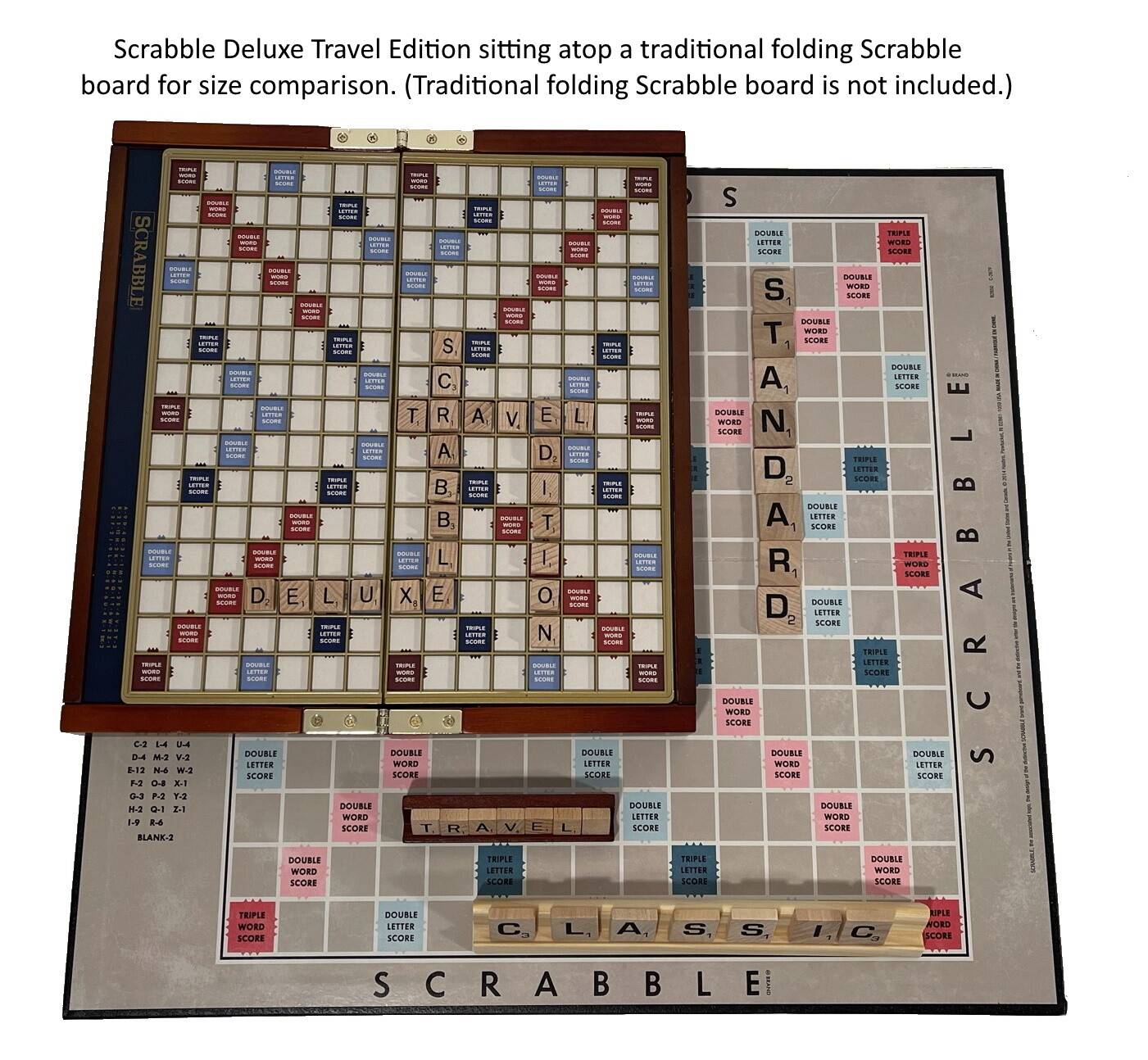 Scrabble Deluxe Travel Edition Wooden Folding Board Game Road Trip Free Shipping