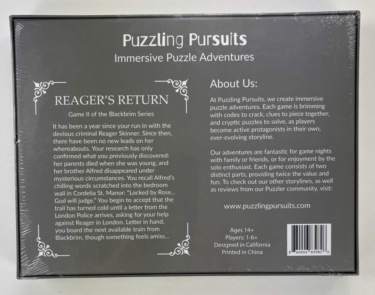 Puzzling Pursuits Blackbrim 1876 + Reagers Return + Origins &Ends 3 Game Trilogy