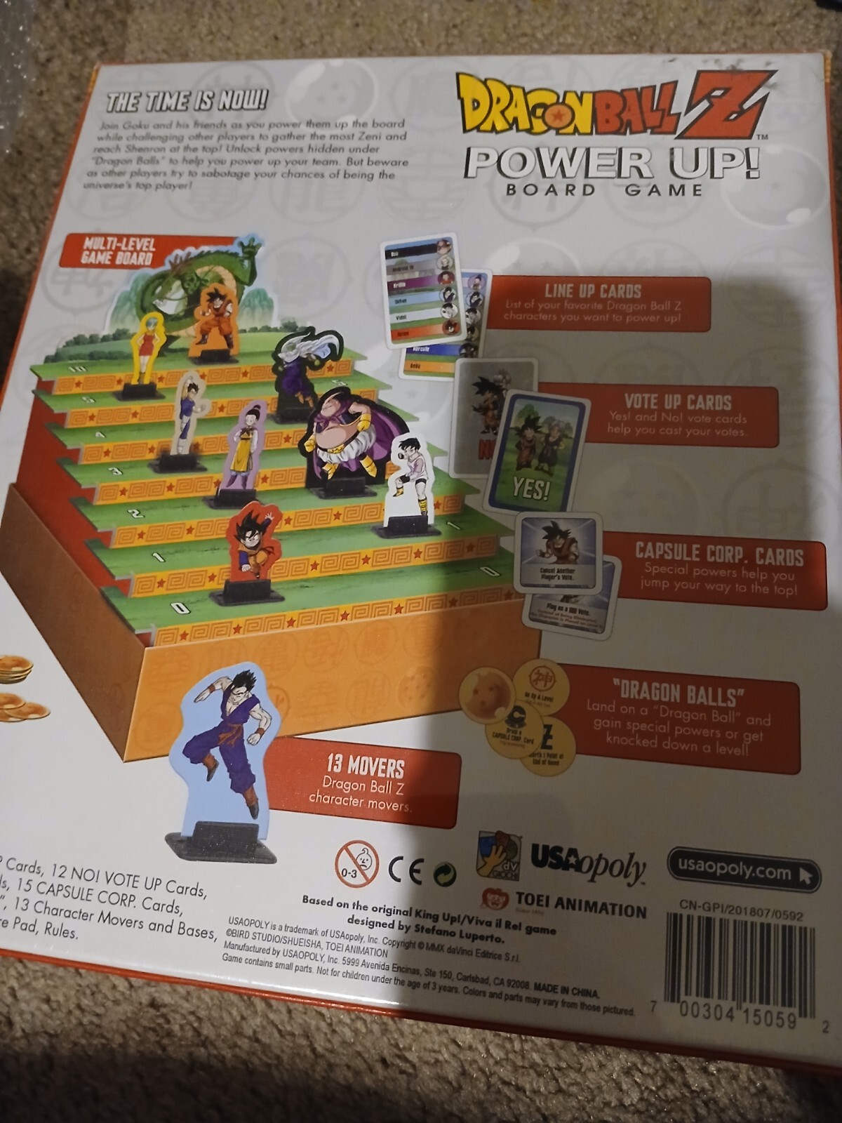 Sealed, Brand New Dragonball Z Power Up Board Game – Ages 8+ – 3-6 Players