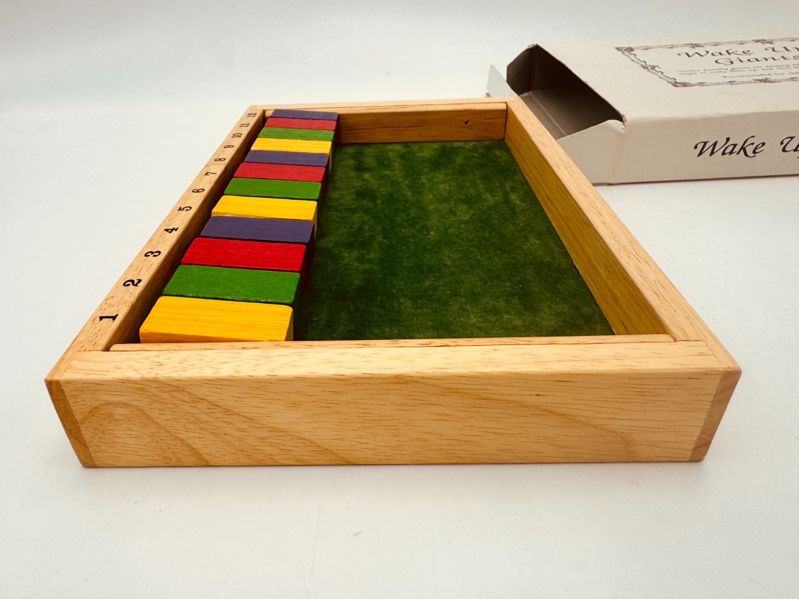 Wake up Giants HearthSong Vtg 1993 Wooden Dice Game Counting Math Home School