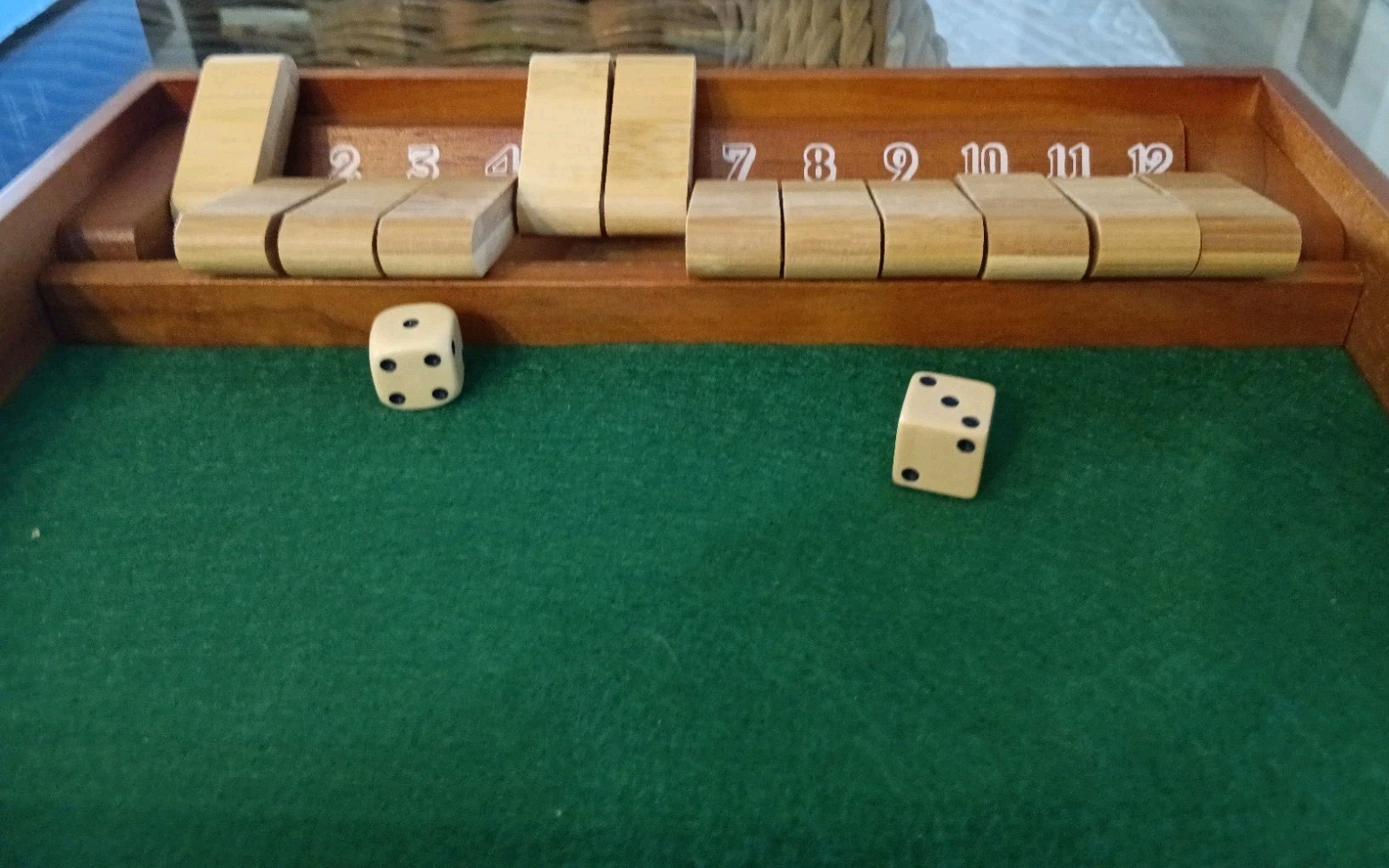 Shut the Box- 12 – Chh Games – Wood Box Dice Game