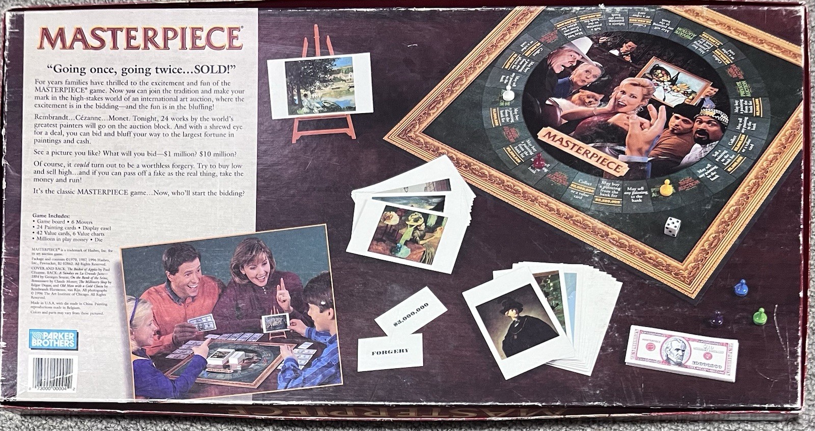 Masterpiece – The Classic Art Auction Game 1996 Edition CONTENTS ARE MINT (Read)