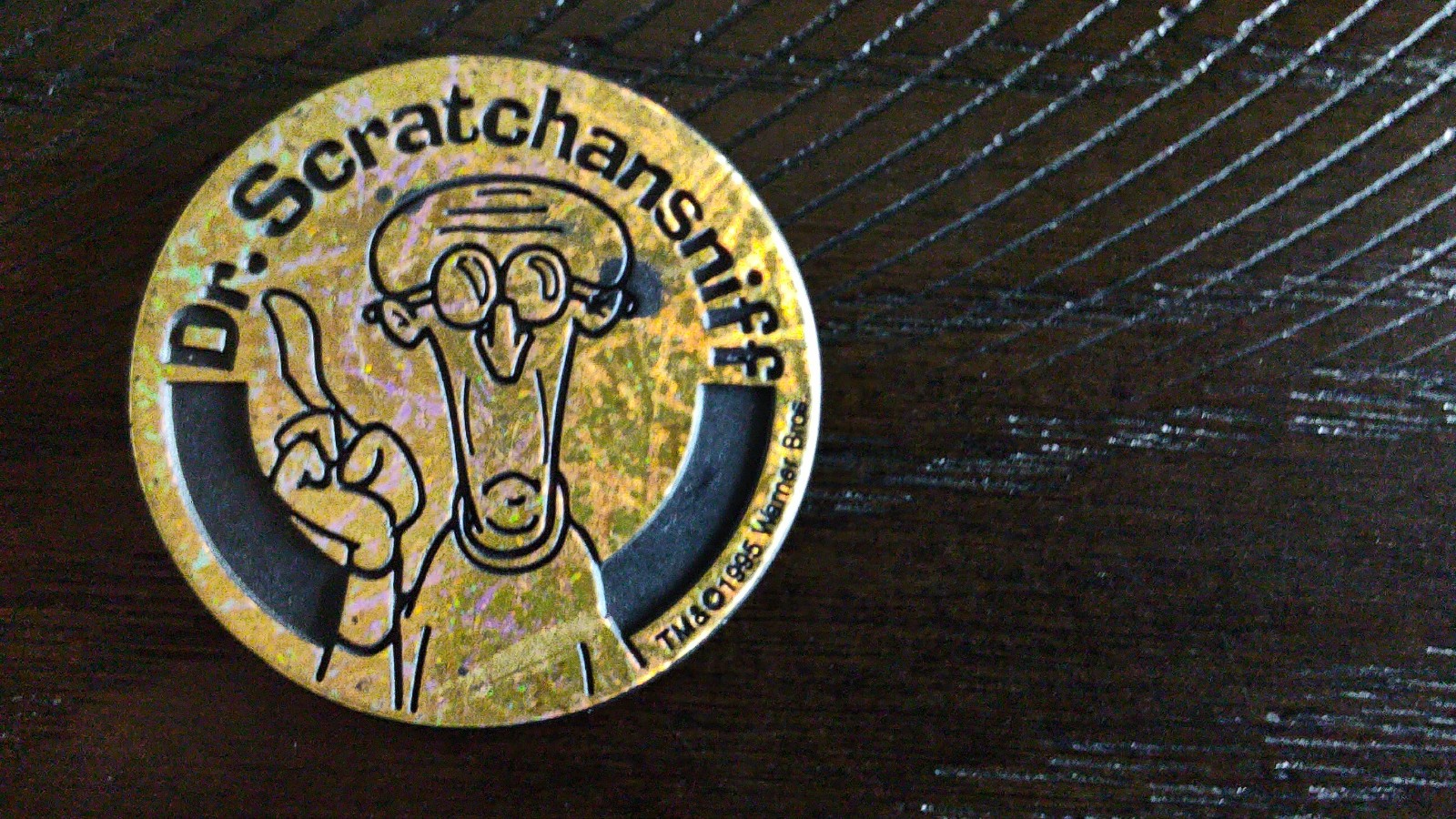 Animaniacs Gold Holographic Dr. Scratchansniff POG Branded Slammer