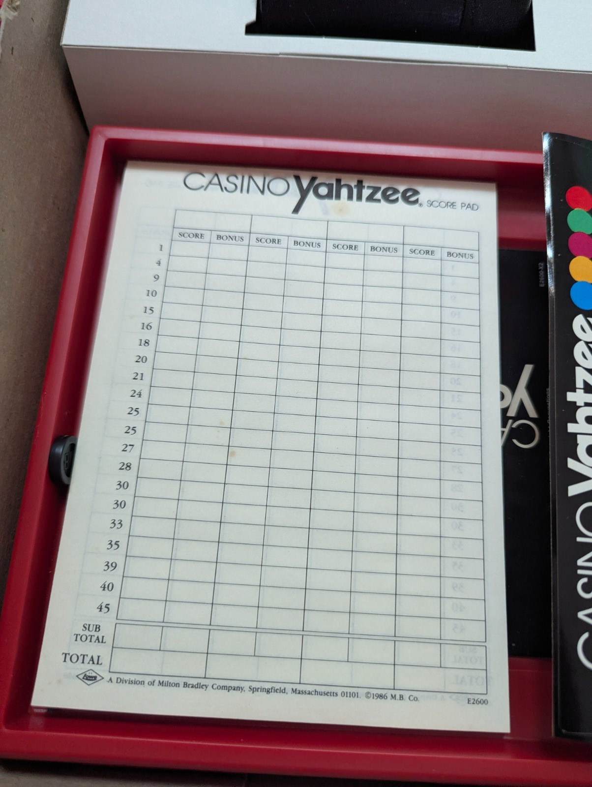 CASINO YAHTZEE Board Game 100% COMPLETE 1986 VINTAGE