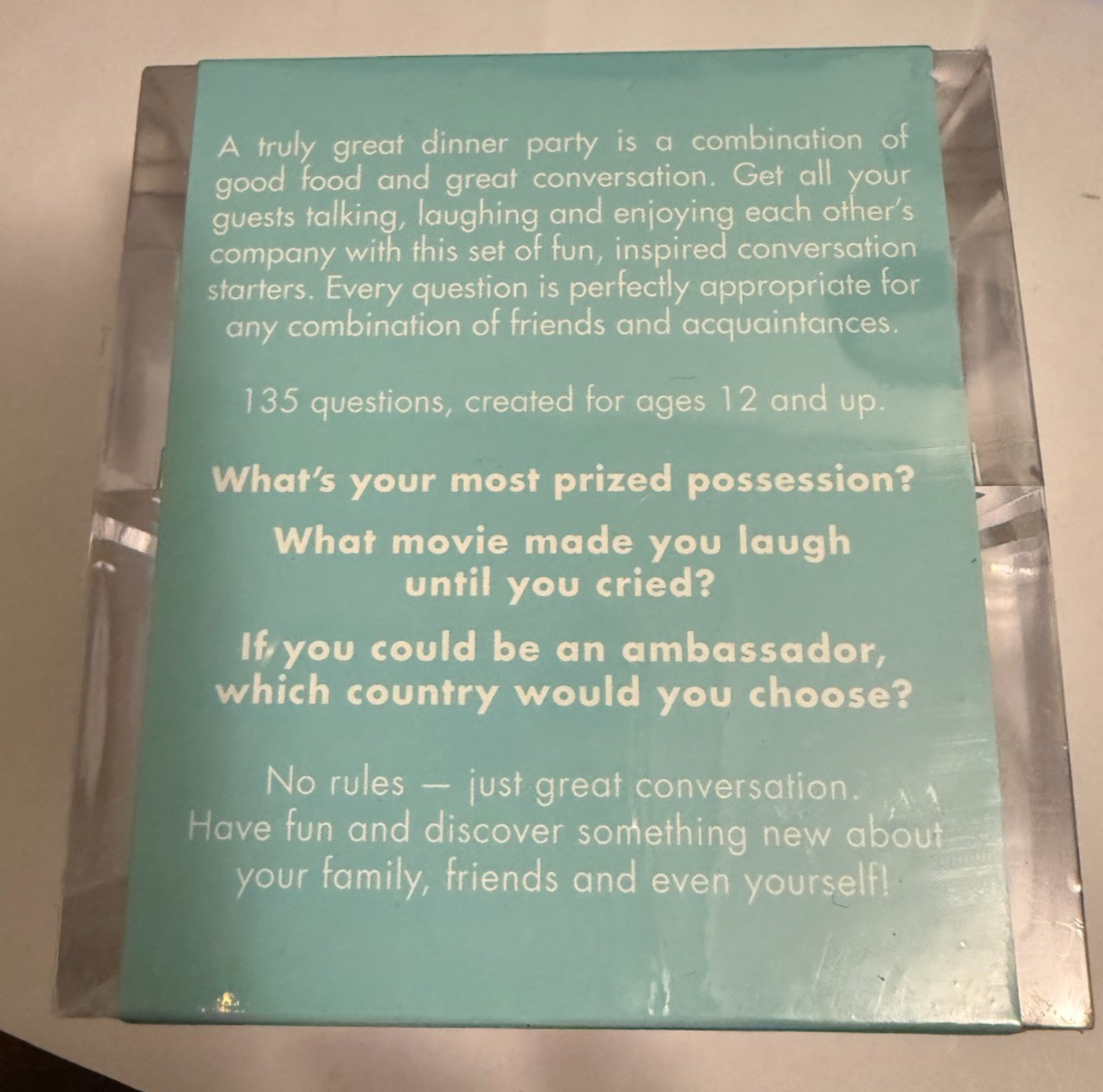 Table Topics Dinner Party 135 Questions To Start Great Conversations Sealed