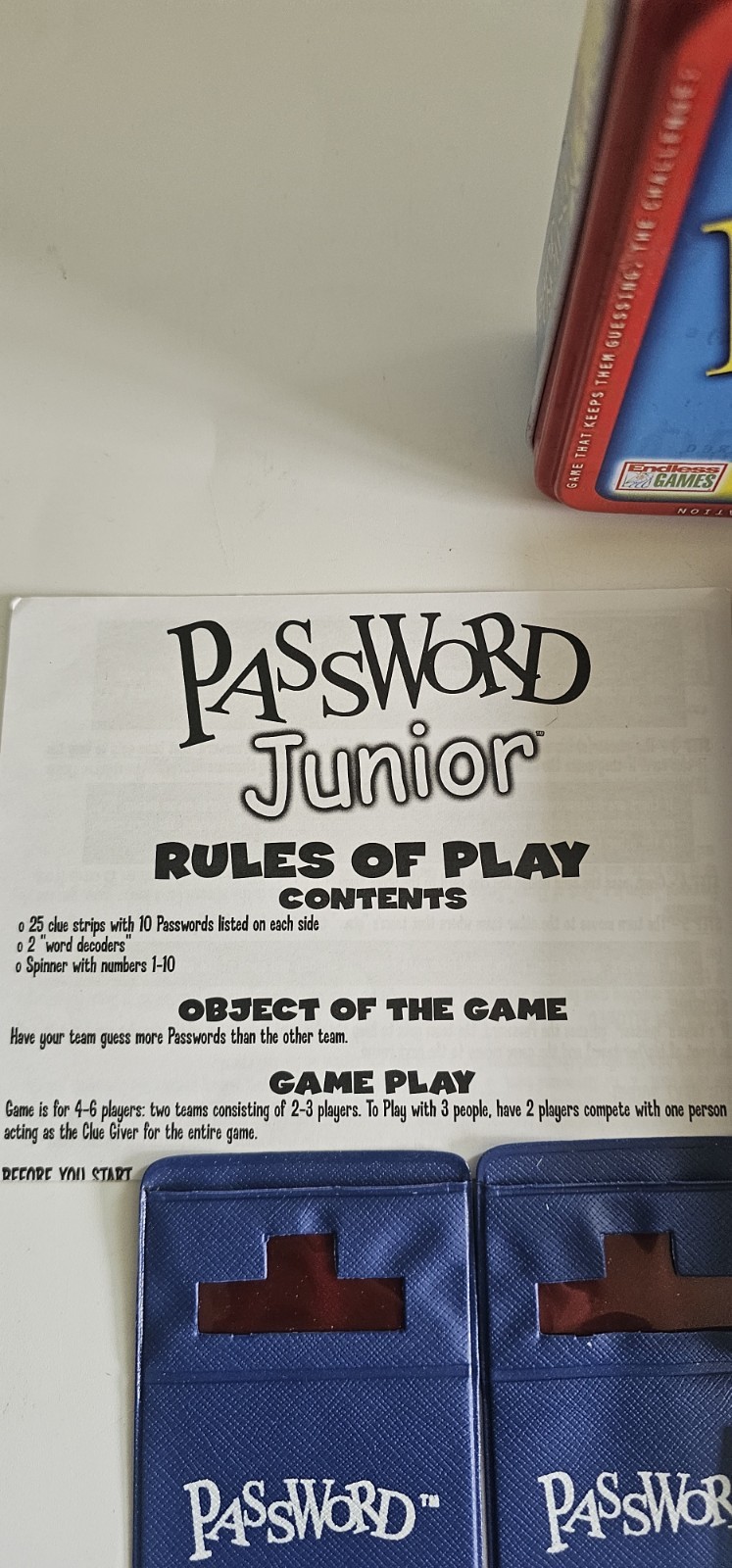 Password & Junior Combo Tin Board Game Kids Toy Word Association Endless Games