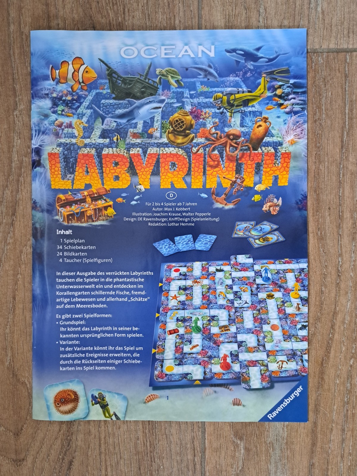 26652 Ravensburger Game 2015 – Ocean Maze Complete Ages 7 and Up Rare Like NEW