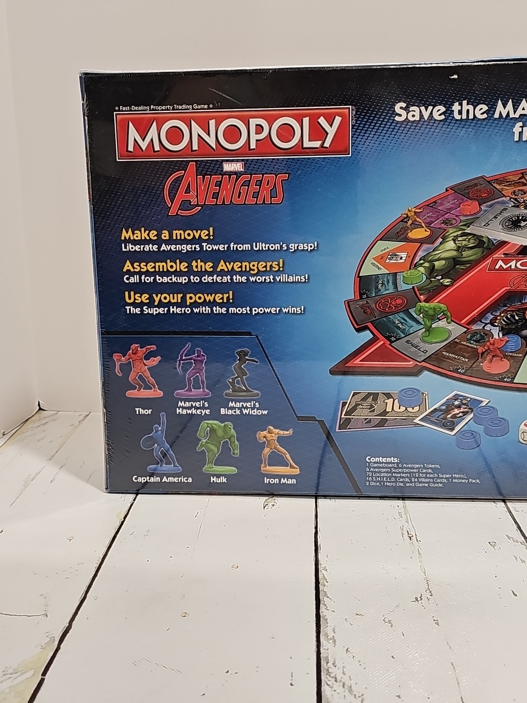 Monopoly Marvel Avengers Edition Board Game Hasbro New Open Box Sealed Parts