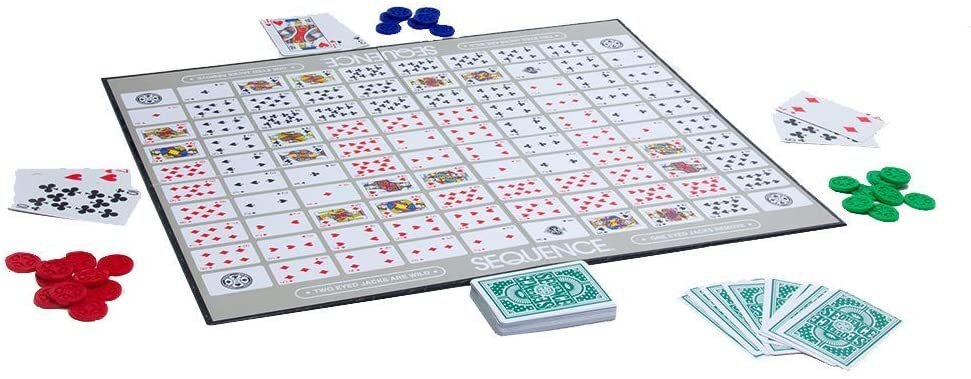 Jax Sequence – Original Sequence Game with Folding Board, Cards and Chips by Jax