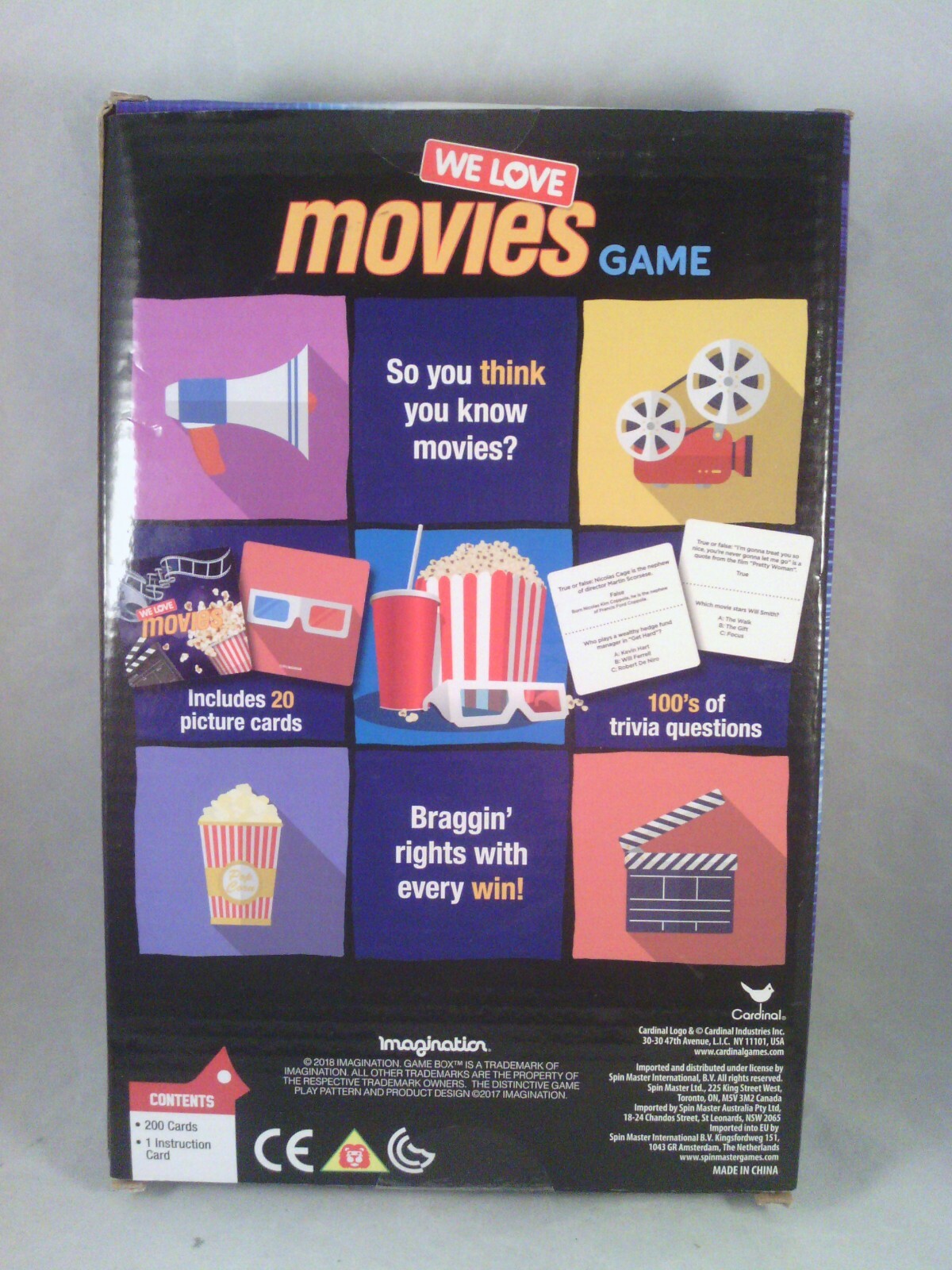 Cardinal Ready-To-Roll Fast-Paced Games We Love Movies Games -200 cards SEALED.