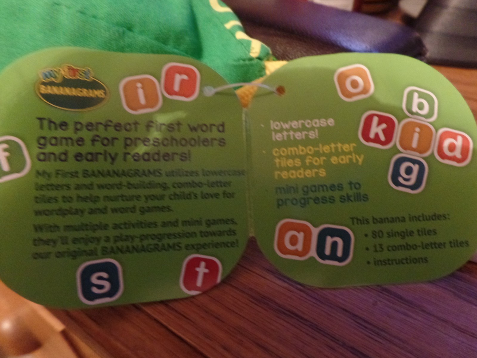 My First BANANAGRAMS Game, English, Preschool, Letters, 80 Tiles, New in Package