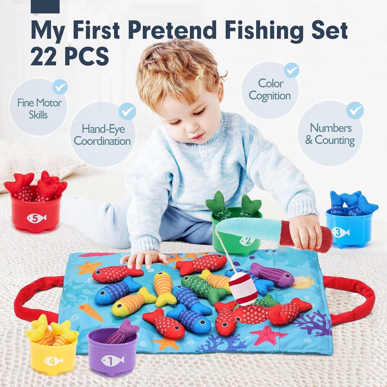 Montessori Toy for Children Cloth Fishing Educational Learning Toys Math Sorting