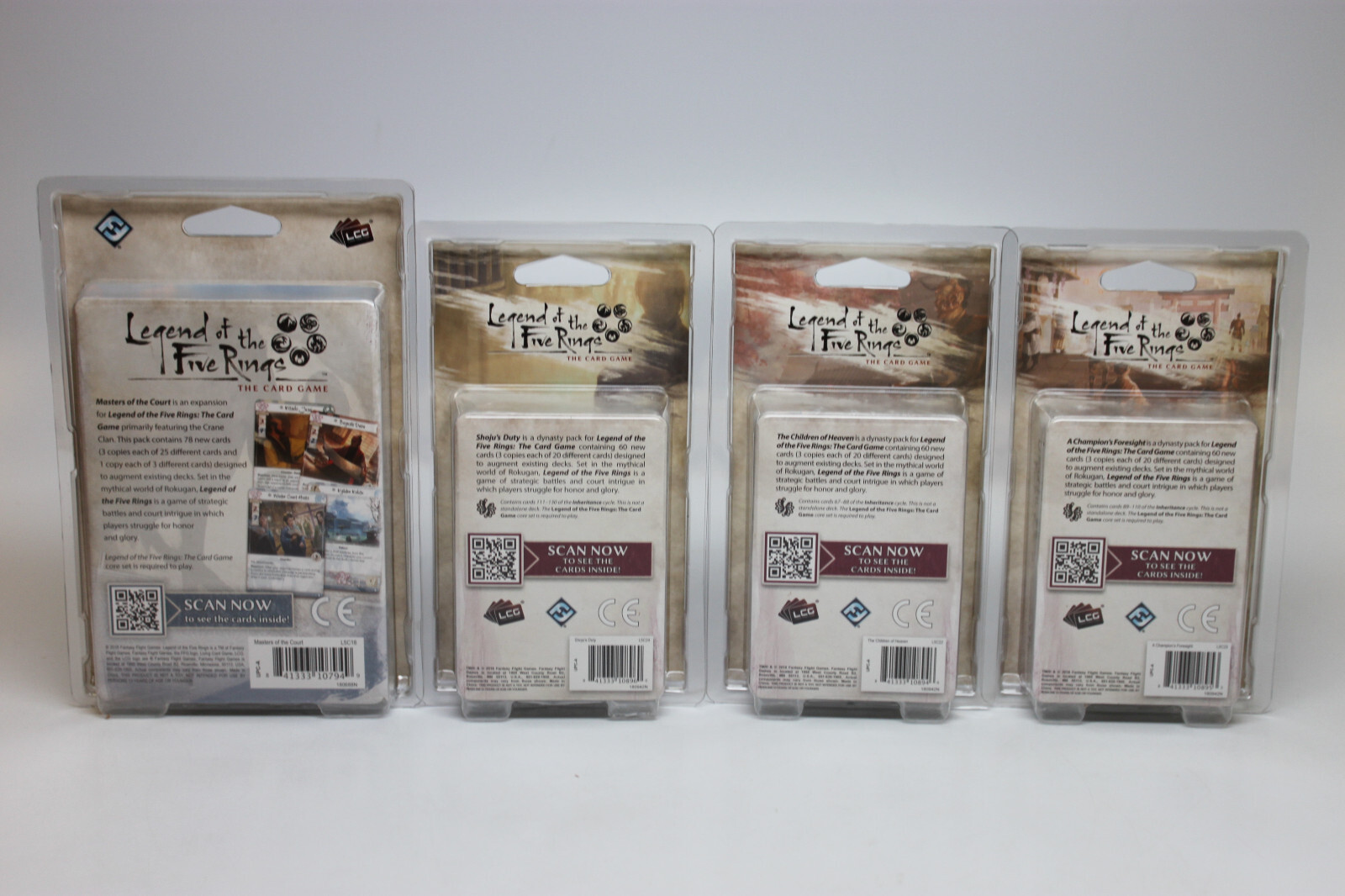 Legend of the Five Rings The Card Game: Lot of 9 Dynasty & 1 Clan Pack